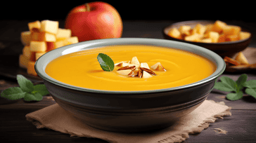 Butternut Squash Soup with Caramelized Apples