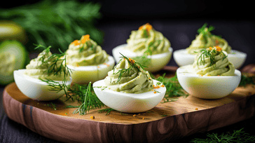 Creamy Avocado Deviled Eggs