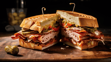 Cubano Sandwich with Roasted Pork, Ham, and Pickles