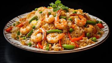 Fried Rice with Shrimp and Vegetables