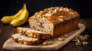 Golden Banana Bread with Walnuts