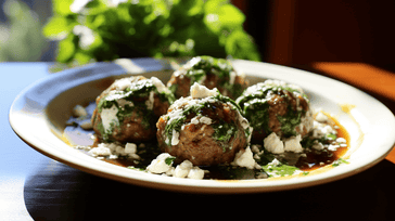 Spinach and Feta Stuffed Lamb Meatballs