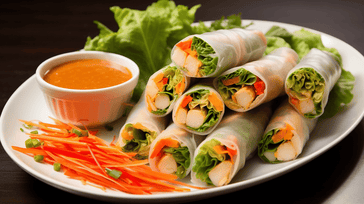 Veggie Spring Rolls with Peanut Dipping Sauce