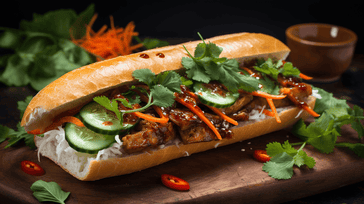 Vietnamese Banh Mi Sandwich with Pork or Tofu